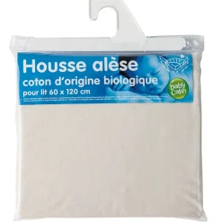 Alèse organic jersey pur coton d'origine bio 60x120 cm écru