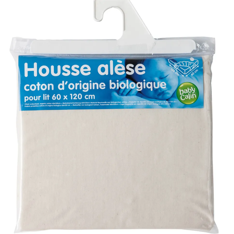 Alèse organic jersey pur coton d'origine bio 60x120 cm écru