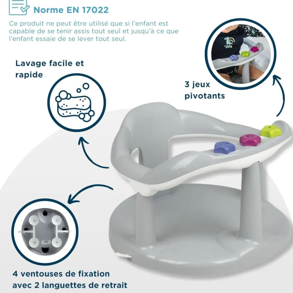 Anneau de bain aquababy gris velours