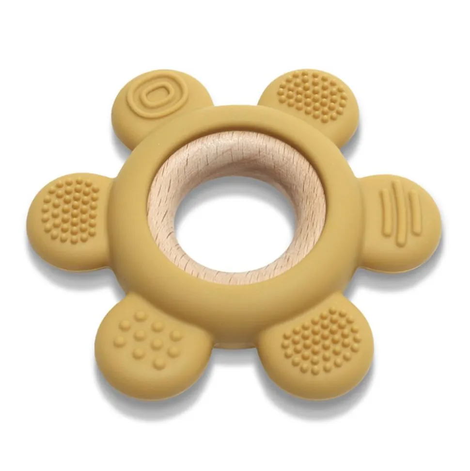 Anneau de dentition fleur jaune
