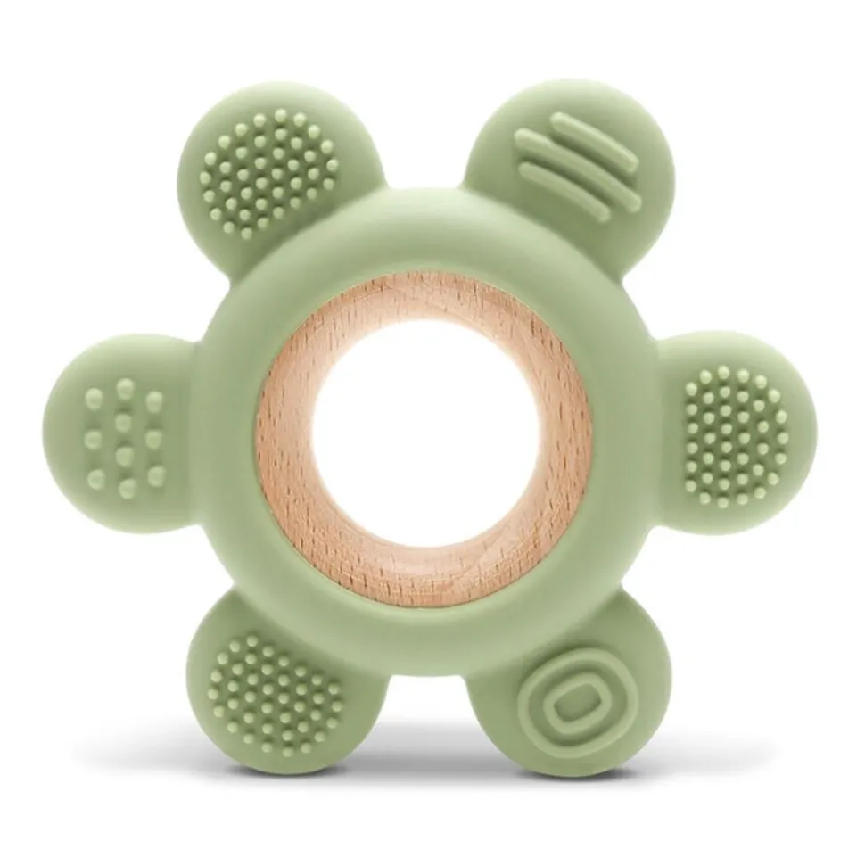 Anneau de dentition fleur vert