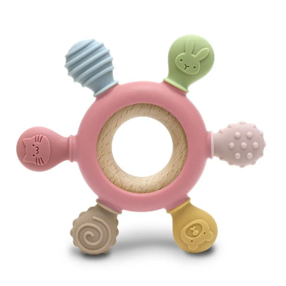 Anneau de dentition gouvernail rose