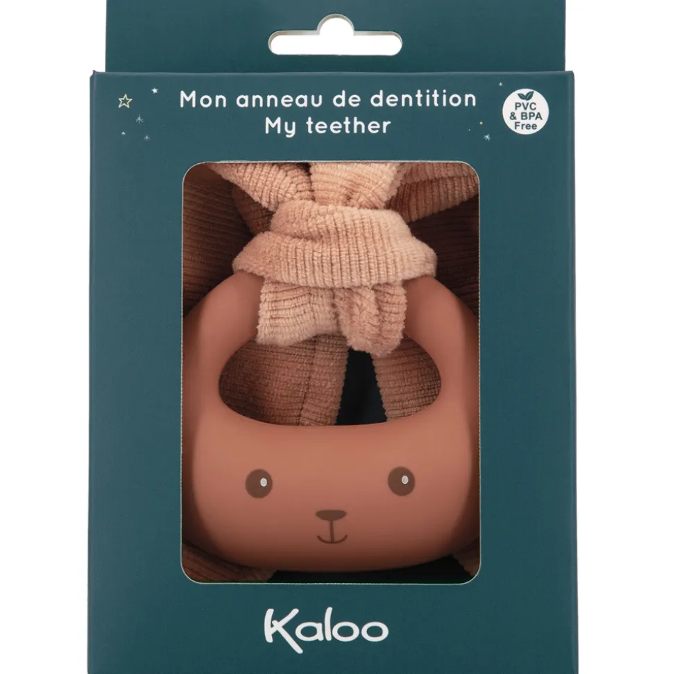 Anneau de dentition lapin en silicone terracotta