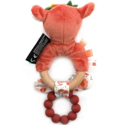 Anneau de dentition silicone et bois mélimélos la biche