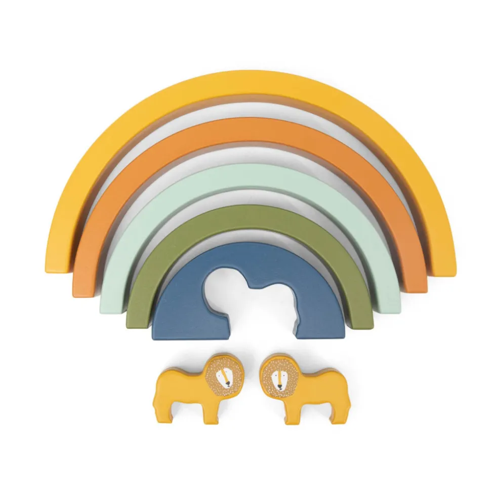 Arc-en-ciel à empiler en bois - mr. lion