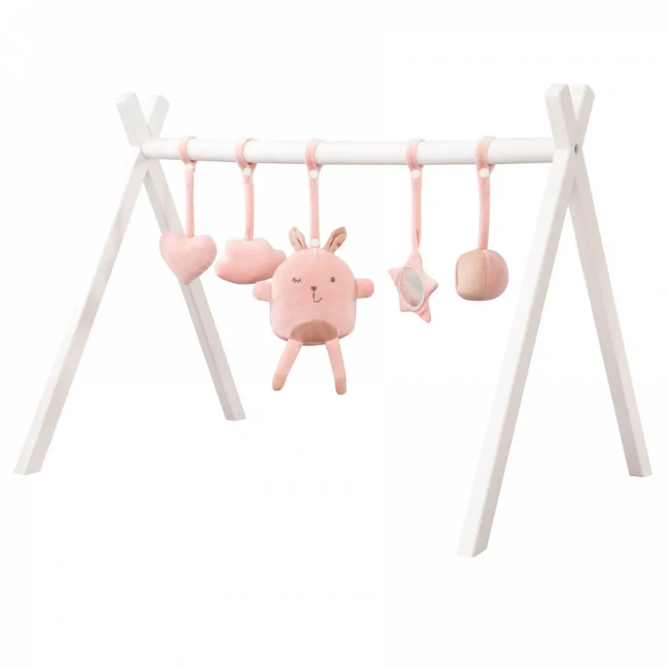 Arche d'éveil avec jouets suspendus rose