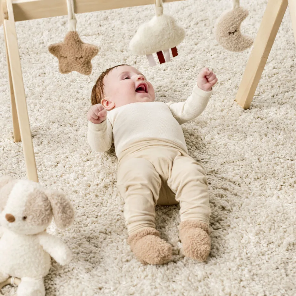 Arche en bois avec jouets à suspendre teddy bouclette