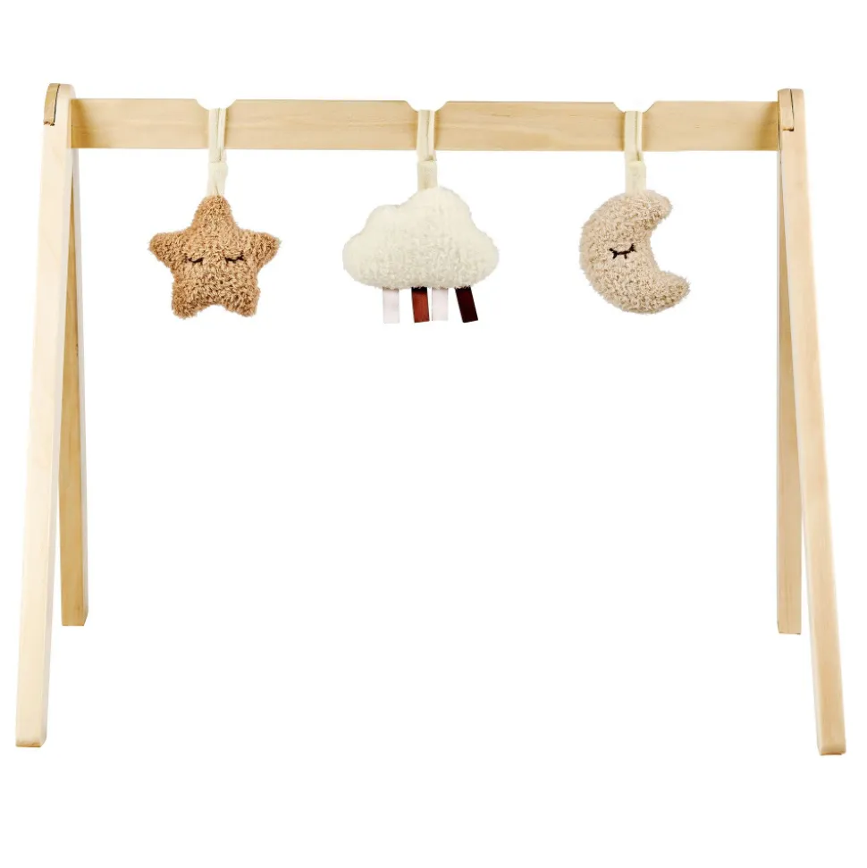 Arche en bois avec jouets à suspendre teddy bouclette