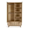 Armoire avec 2 portes battantes et 2 tiroirs kyo - honey ash
