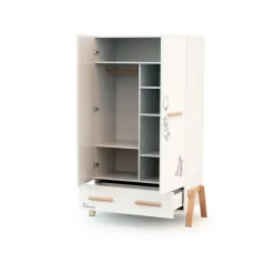 Armoire canaille winnie blanc et hêtre verni