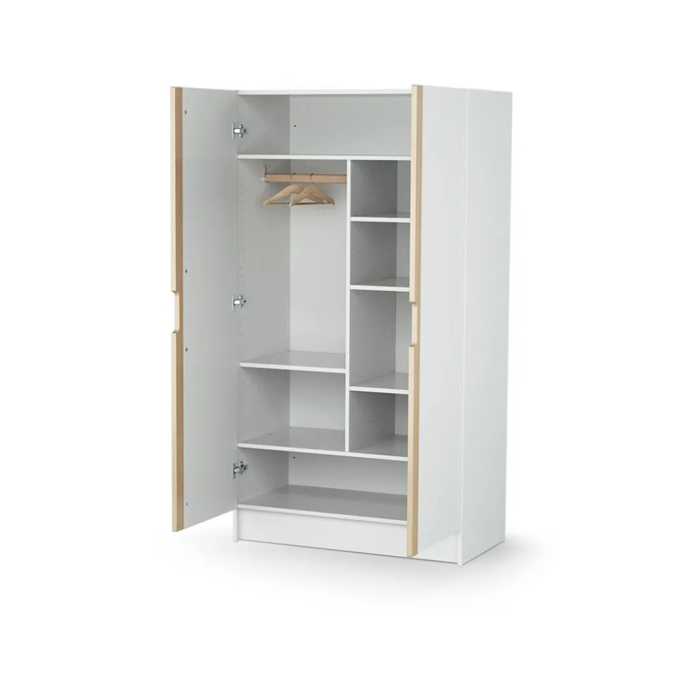 Armoire carrousel blanc et hêtre