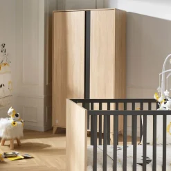 Armoire chambre bébé 2 portes nova gris volcan
