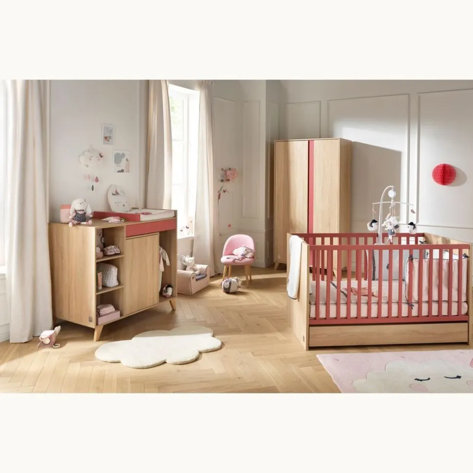 Armoire chambre bébé 2 portes nova rose canyon