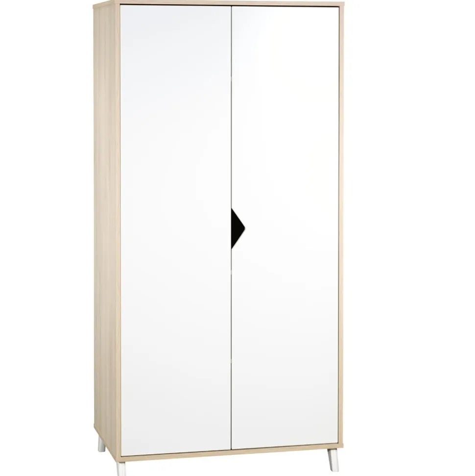 Armoire chambre bébé 2 portes scandi naturel