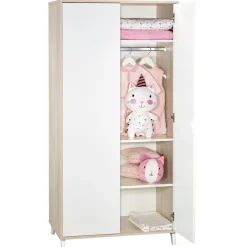 Armoire chambre bébé 2 portes scandi naturel
