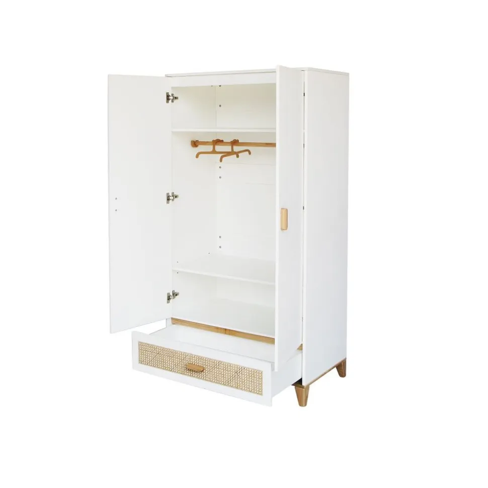 Armoire nami cannage de rotin neige