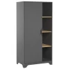 Armoire 1 porte graphite et bois leaf
