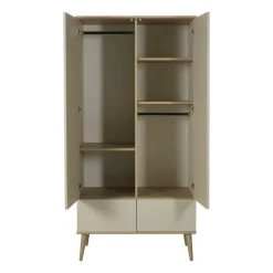 Armoire 2 portes flow argile et oak