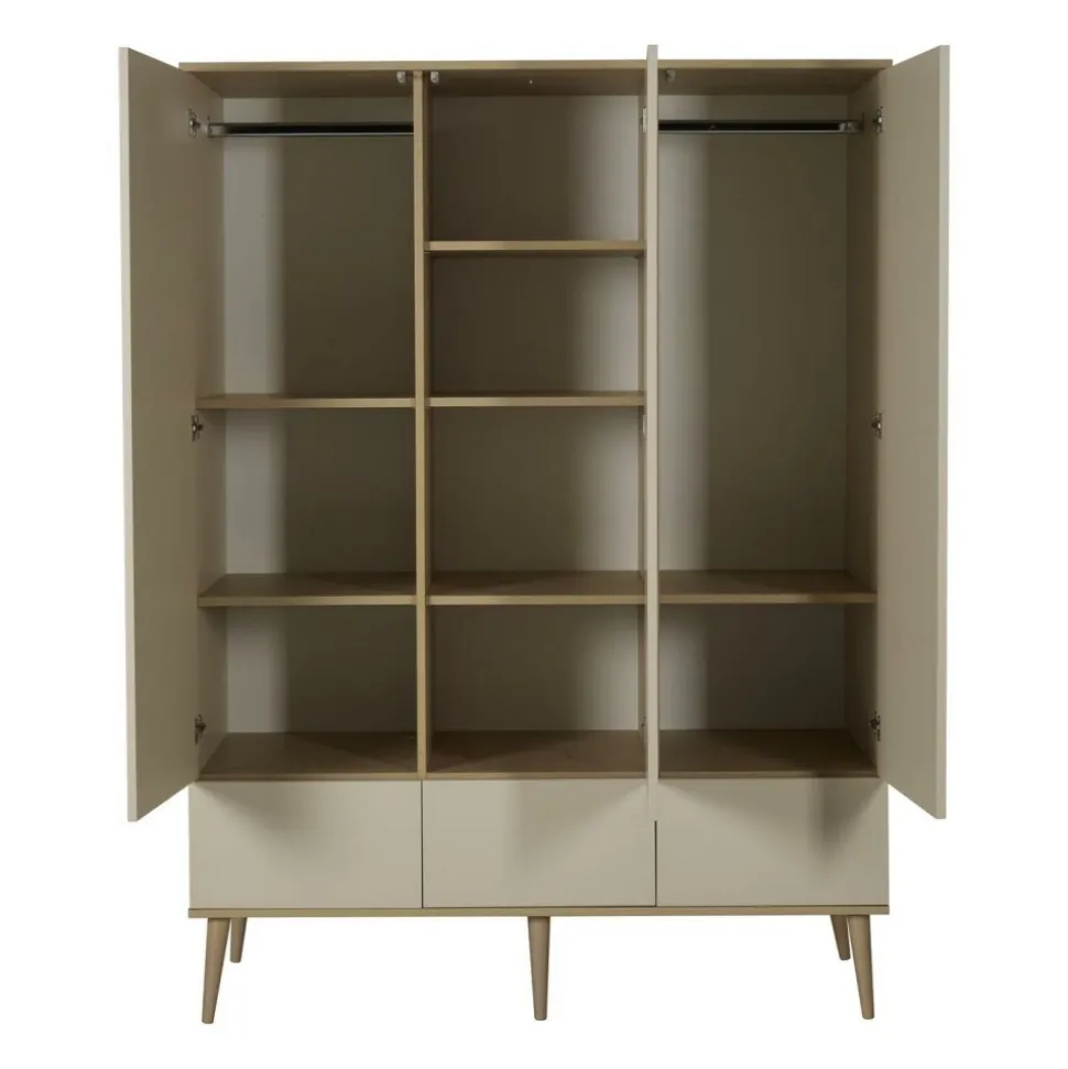 Armoire 3 portes flow argile et oak