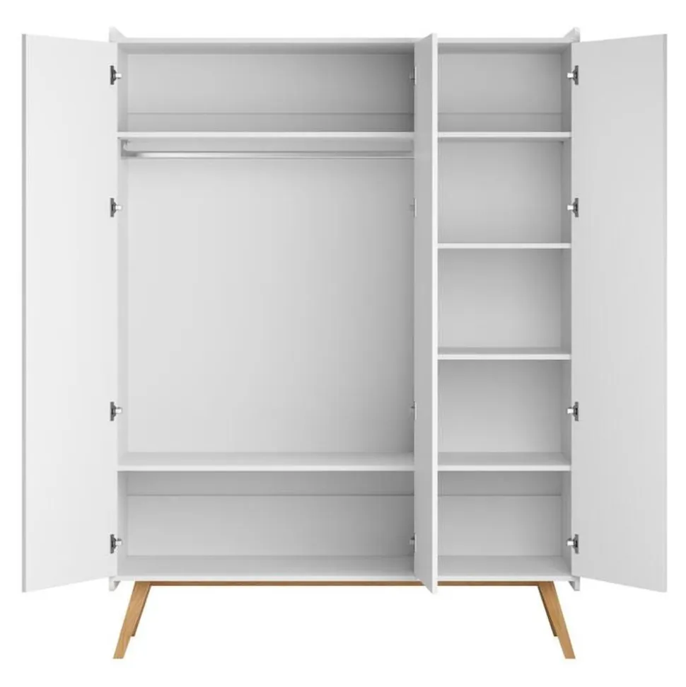 Armoire 3 portes vintage blanc