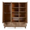 Armoire xl avec 3 portes et 3 tiroirs kyo - walnut
