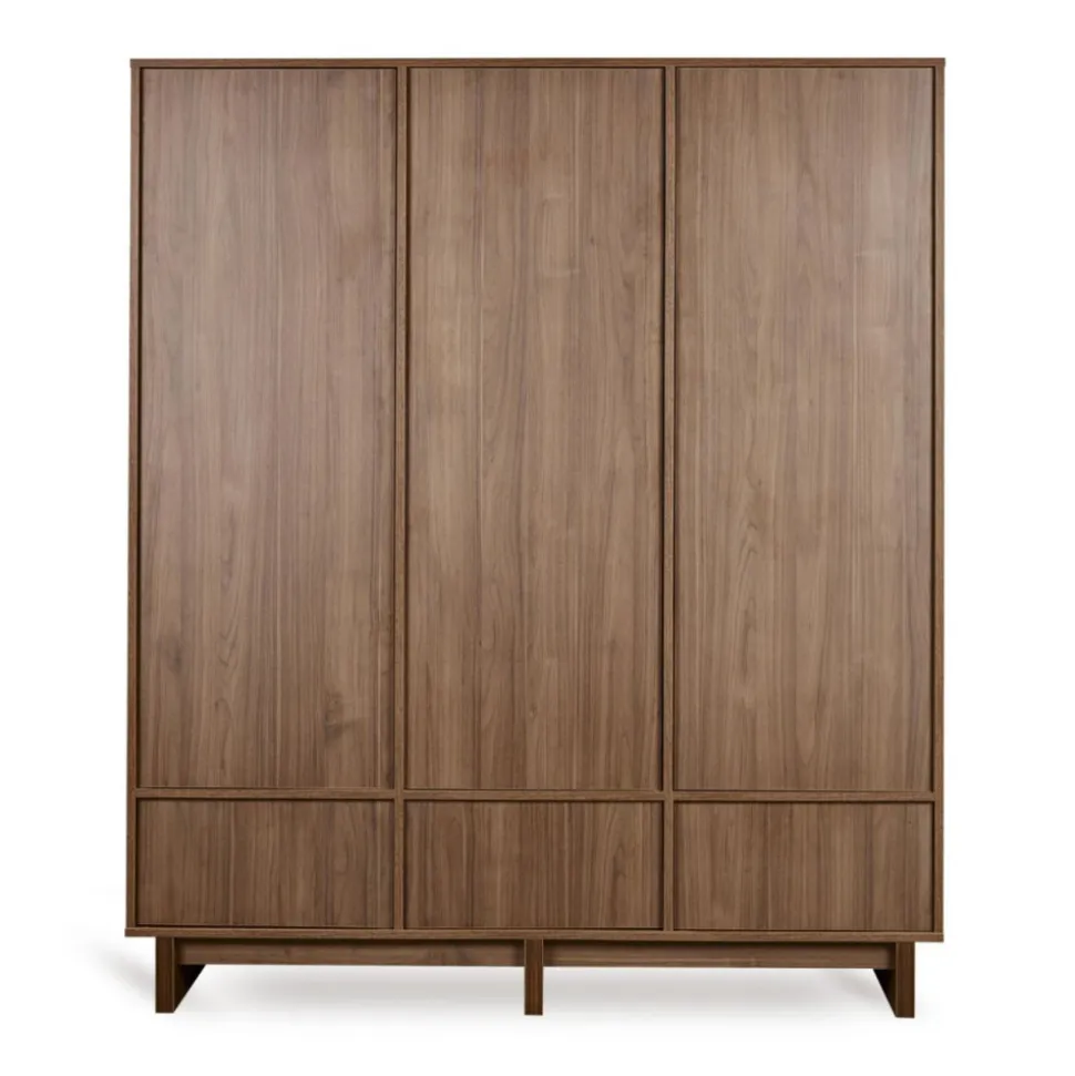 Armoire xl avec 3 portes et 3 tiroirs kyo - walnut