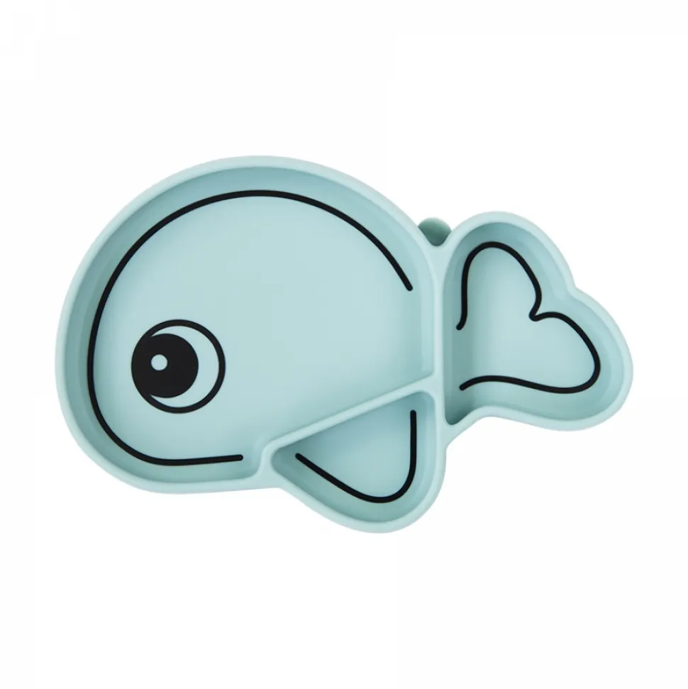Assiette antidérapante en silicone wally bleu