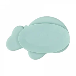 Assiette antidérapante en silicone wally bleu