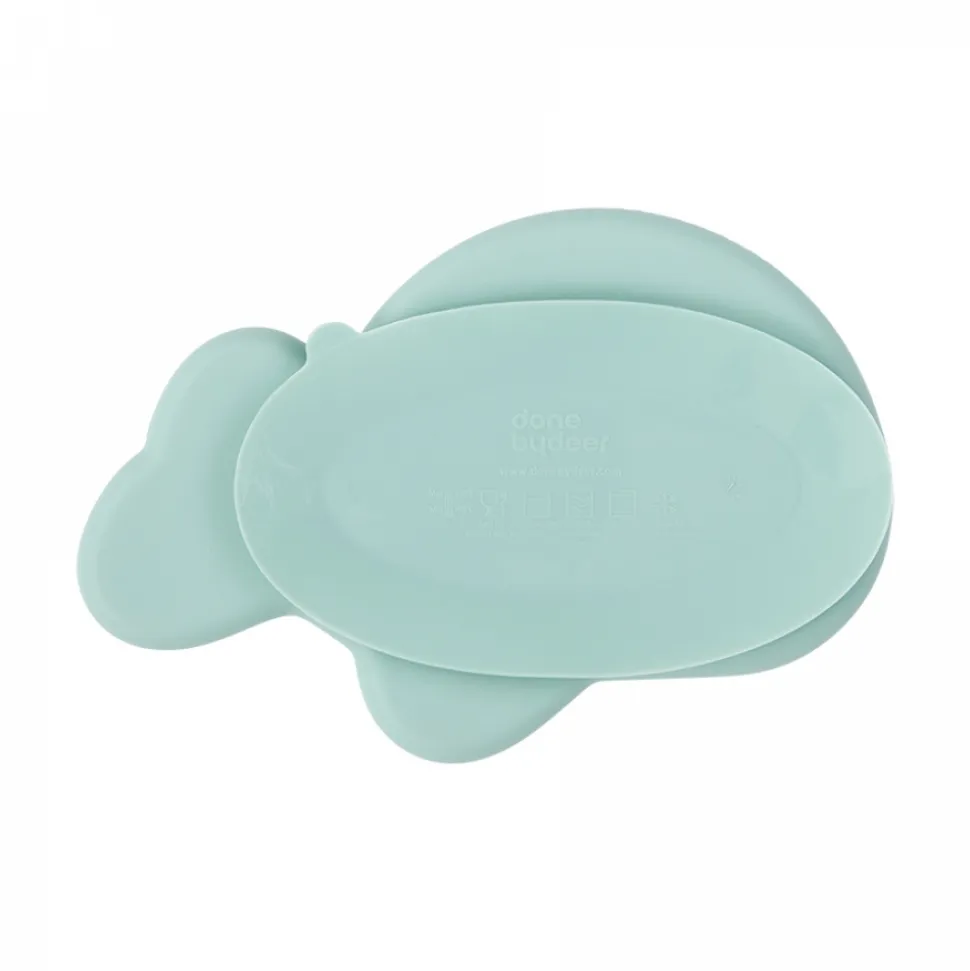 Assiette antidérapante en silicone wally bleu