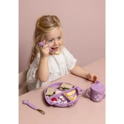 Assiette avec ventouse en silicone et compartiments - mrs. peacock