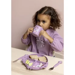 Assiette avec ventouse en silicone et compartiments - mrs. peacock