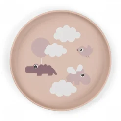 Assiette bébé foodie happy clouds rose