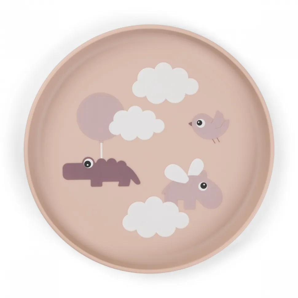 Assiette bébé foodie happy clouds rose