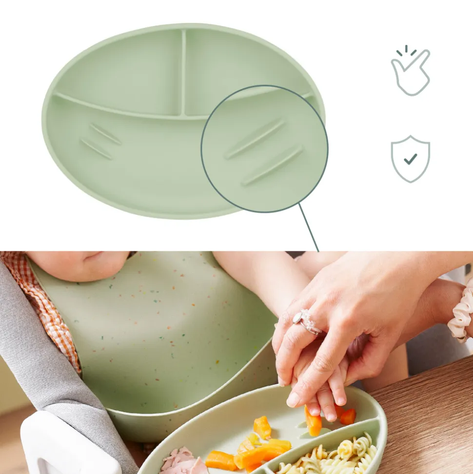 Assiette compartimentée bébé en silicone
