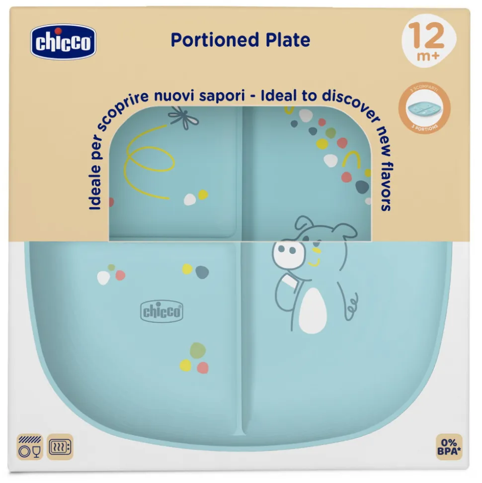 Assiette à portions bleu
