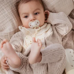 Attache sucette bébé chaîne birdies beige