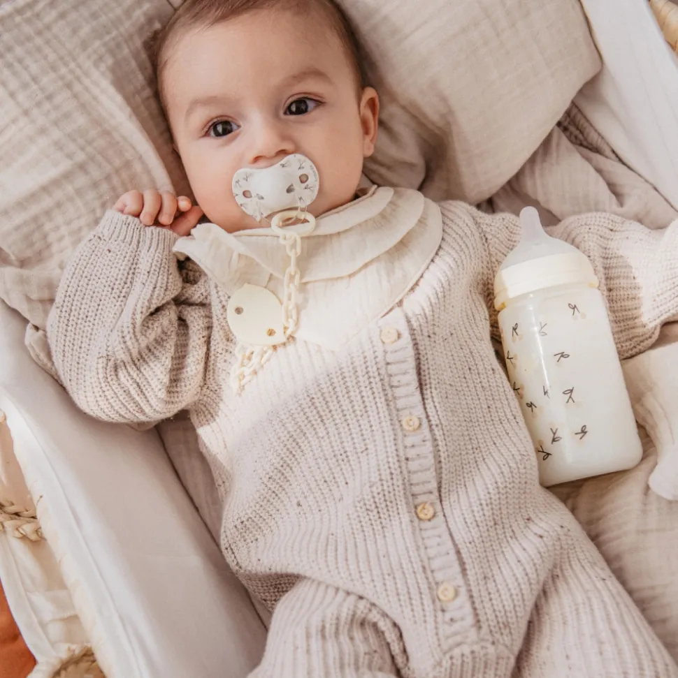 Attache sucette bébé chaîne birdies beige