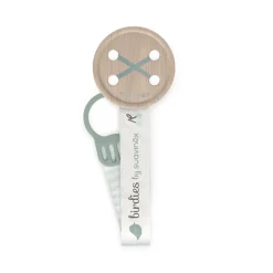 Attache sucette bébé ruban birdies vert