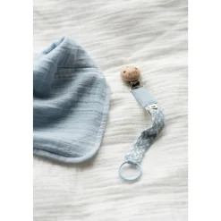 Attache sucette petrol et baby blue