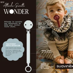 Attache sucette silicone wonder illusion blue