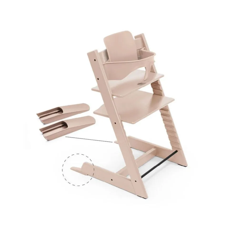 Baby set 2 pour chaise tripp trapp rose poudré