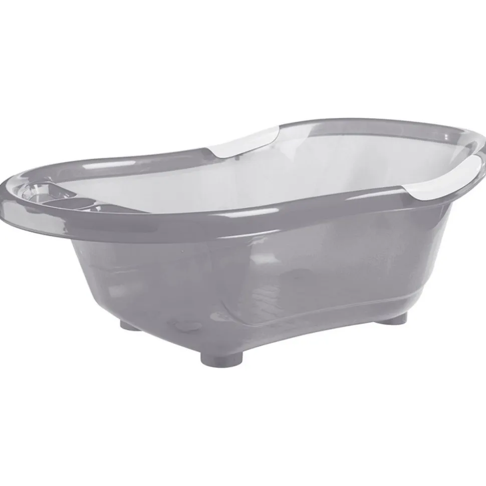 Baignoire bébé grise avec vidange + support de baignoire