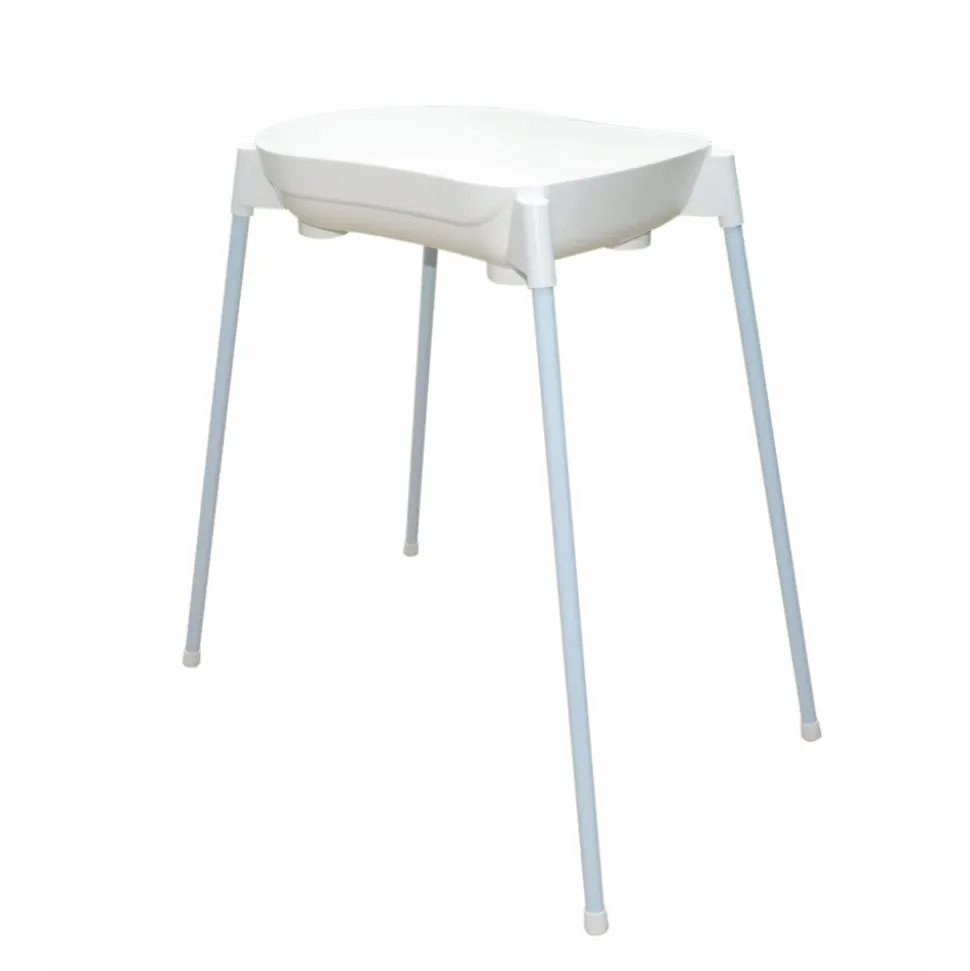Baignoire bébé grise avec vidange + support de baignoire