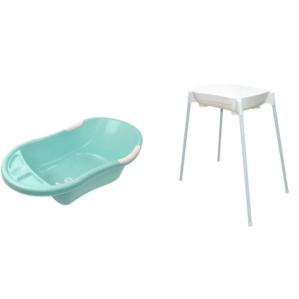 Baignoire bébé mint avec vidange + support de baignoire
