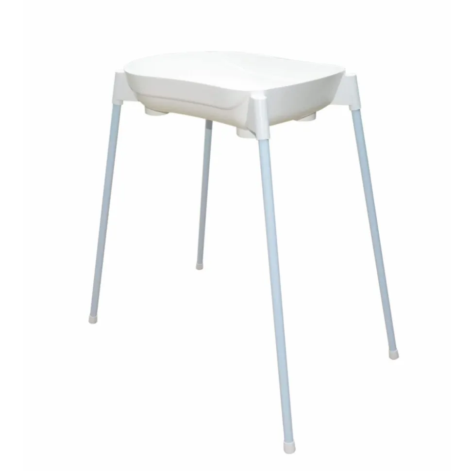 Baignoire bébé rose avec vidange + support de baignoire