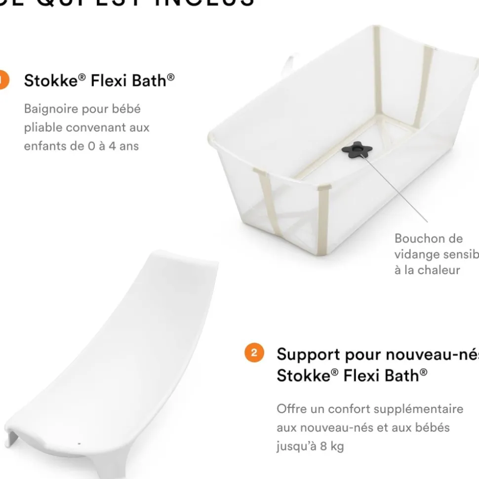 Baignoire flexi bath xl sandy beige + transat de bain