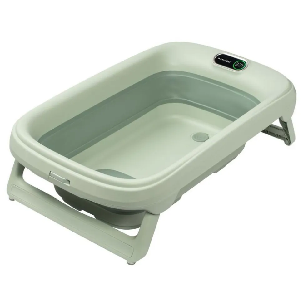 Baignoire indigo plus + insert nouveau-né sage green + support de baignoire