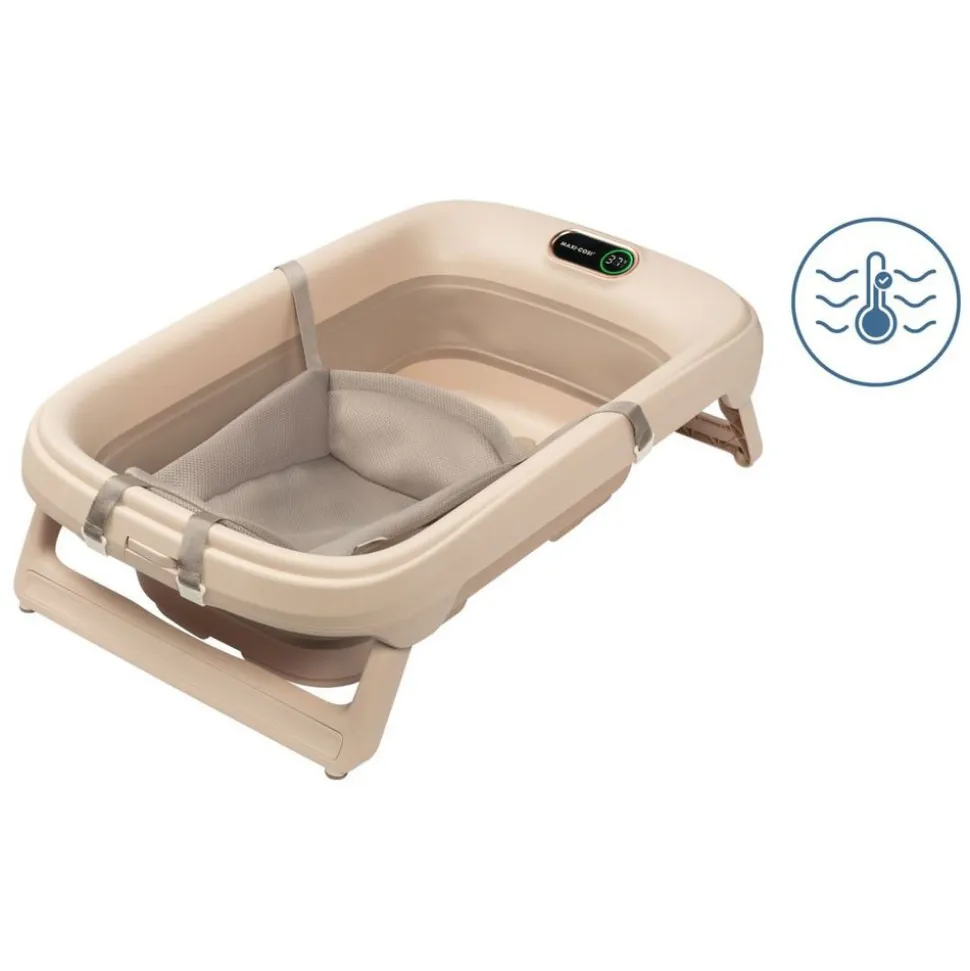 Baignoire indigo plus + insert nouveau-né muted terra + support de baignoire
