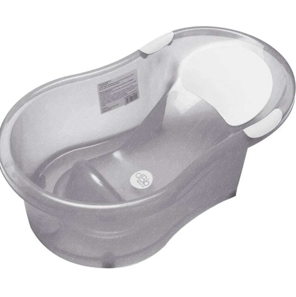 Baignoire 0-6 mois grise pailletée translucide + transat intégré