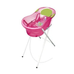 Baignoire 0-6 mois éléphant rose avec transat intégré + petit support de baignoire